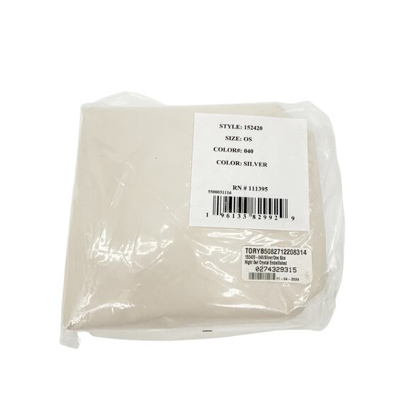 TORY BURCH Night Owl Crystal Embellished Mini Tote in Silver - Picture 8 of 8